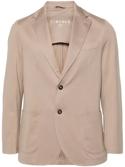Circolo 1901 single-breasted piqué blazer Neutrals CN4224