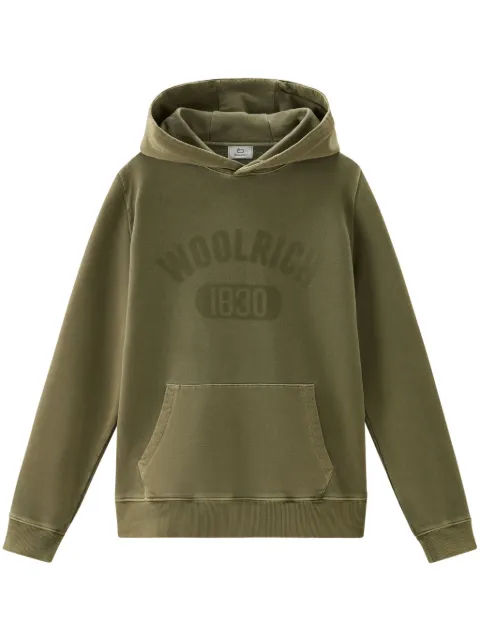 Woolrich logo-print cotton hoodie Green CFWOSW0220MRUT3686