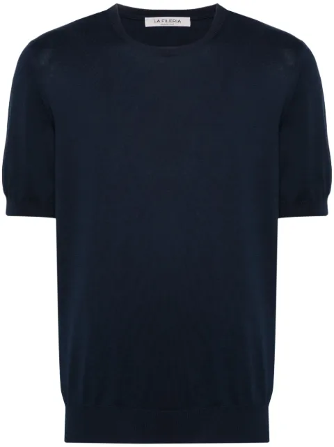 Fileria fine-knit short-sleeved jumper Blue 5713621810