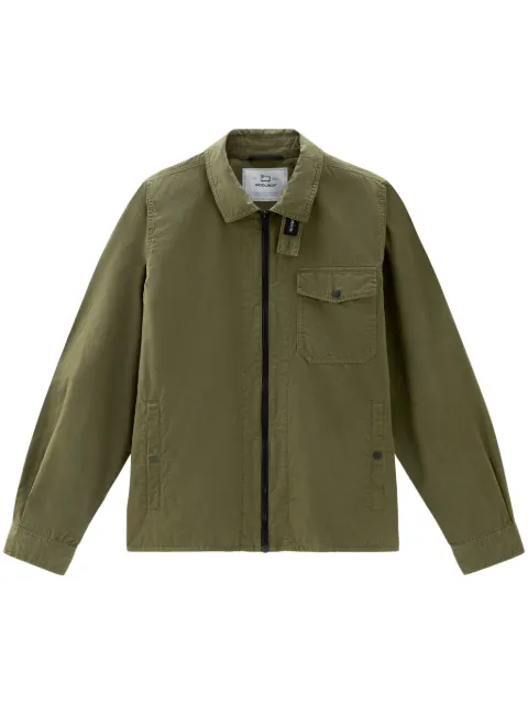 Woolrich gabardine-weave shirt jacket Green CFWOOS0113MRUT3665