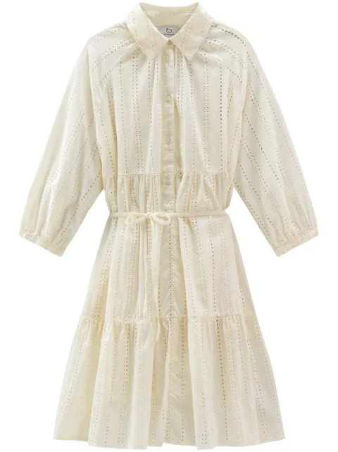 Woolrich broderie anglaise cotton shirtdress Neutrals CFWWDR0152FRUT3710