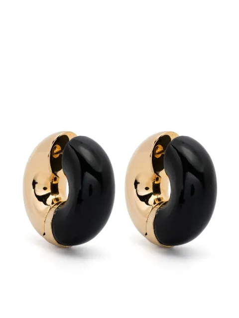 Uncommon Matters Status two-tone hoop earrings Gold TBOEA15GOLDONYX