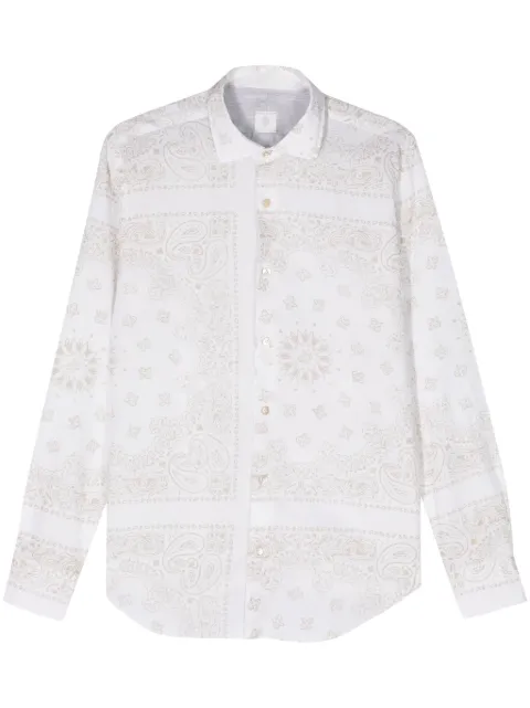 Eleventy Paisley-print button-up shirt Neutrals I75CAMH11TES0I256
