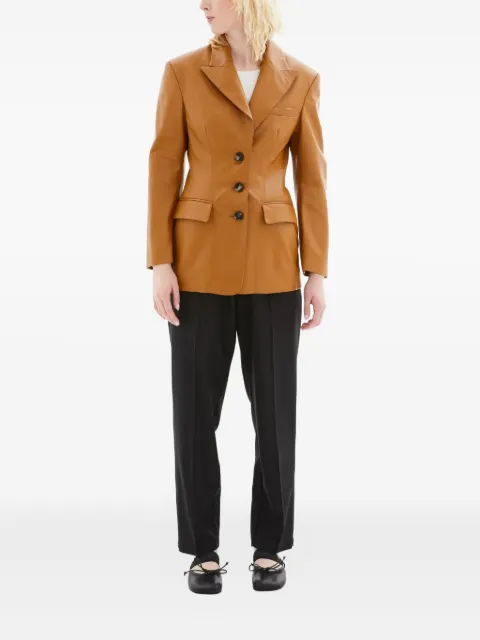 Marni button-fastening leather jacket Brown GIMX0247U0ULA736