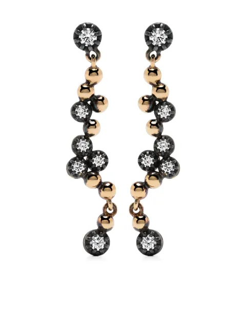 LEANDRA 18kt yellow gold Moni Midnight diamond earrings Gold EYS0212DD101