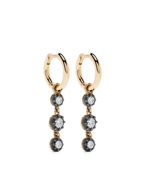 LEANDRA 18kt yellow gold diamond hoop earrings Gold EYS0012TD201