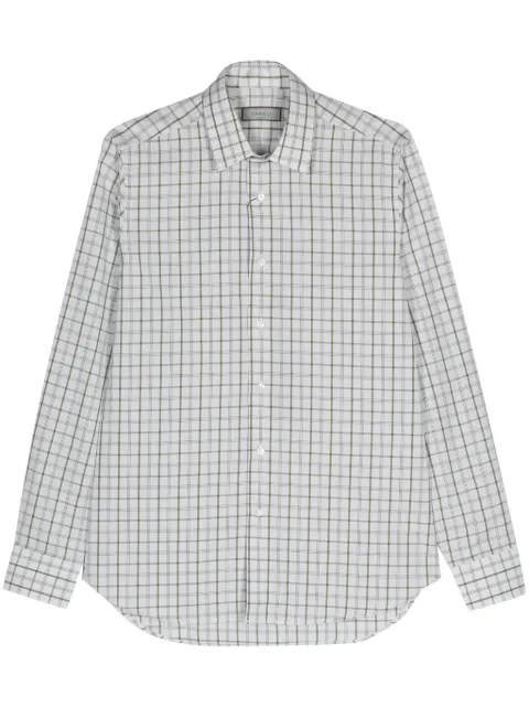 Canali check-pattern cotton shirt Green XA1GD03180
