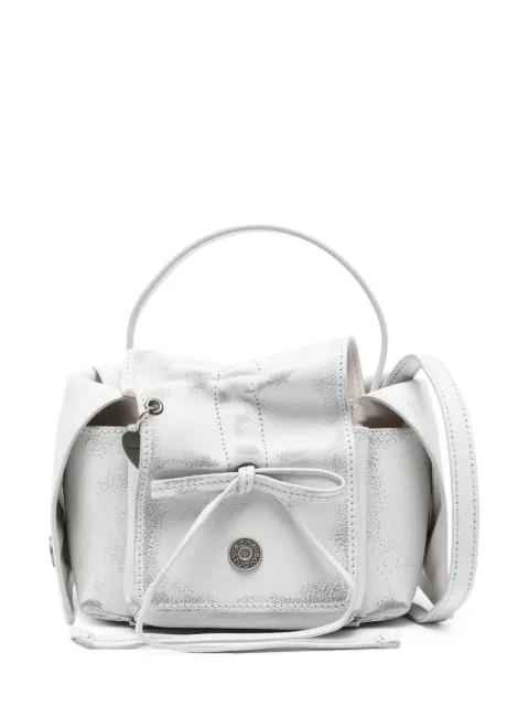 Acne Studios logo-pendant leather mini bag Grey A10372
