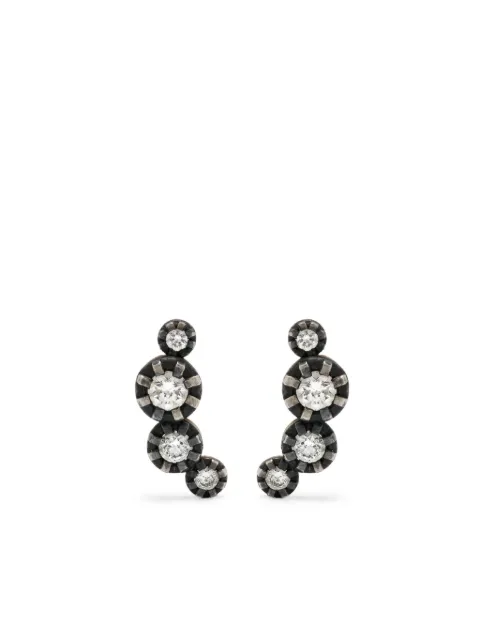 LEANDRA 18K yellow gold Midnight Climber (4) diamond earrings Black EYS0212FD001