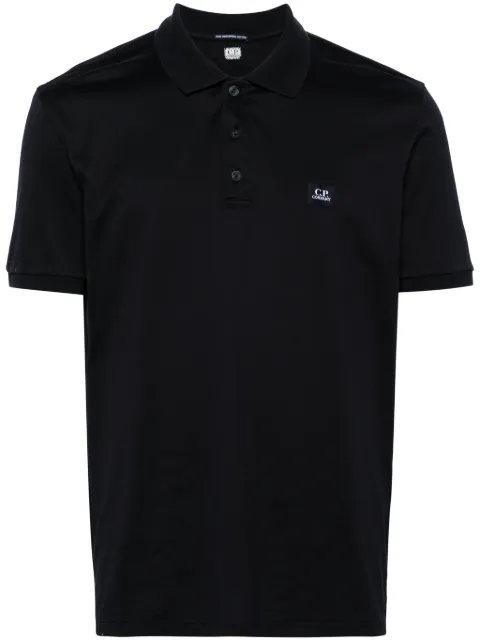 C.P. Company logo-patch jersey polo shirt Blue 18CMPL091A006374G