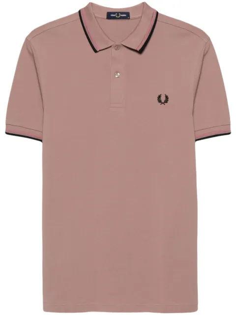 Fred Perry logo-embroidered cotton polo shirt Pink M3600