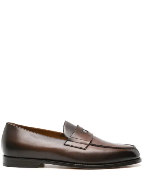 Doucal's burnished-finish leather loafers Brown DU3260MARIUF159TM45