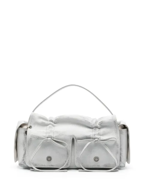 Acne Studios Multipocket leather tote bag White A10368