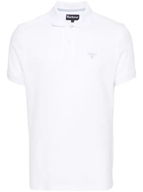 Barbour logo-embroidered cotton polo shirt White MML1367WH11