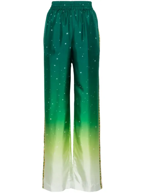 Casablanca Joyaux D'Afrique silk trousers Green WS24TR04901