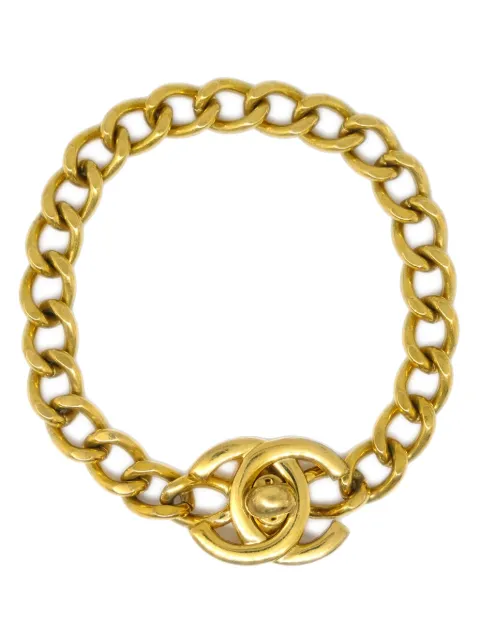 CHANEL Pre-Owned 1996 CC turn-lock chain bracelet Gold BR96P