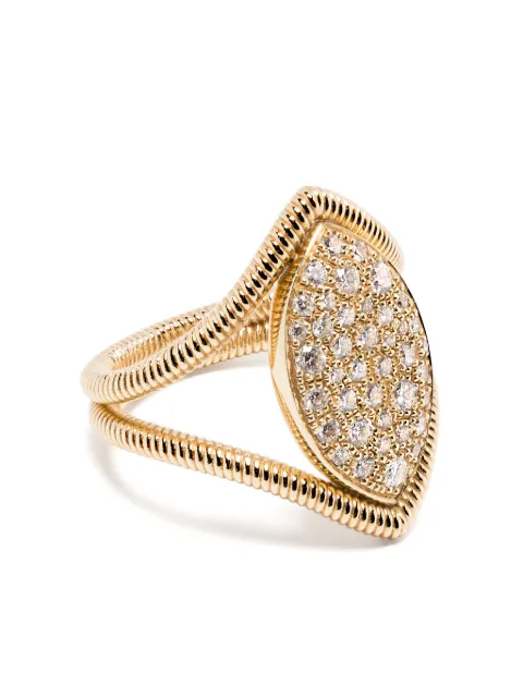 LEANDRA 18kt yellow gold Cabo pavé ring Gold RY0015VD401