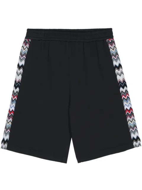 Missoni zigzag-detail cotton shorts Blue US24SI0TBJ00IL