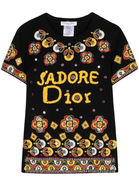 Christian Dior Pre-Owned 2004 J'Adore Dior embroidered T-shirt Black 4P16155200