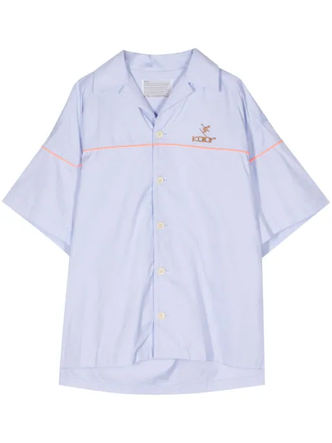 Kolor logo-embroidered cotton shirt Blue 24SCMB03111