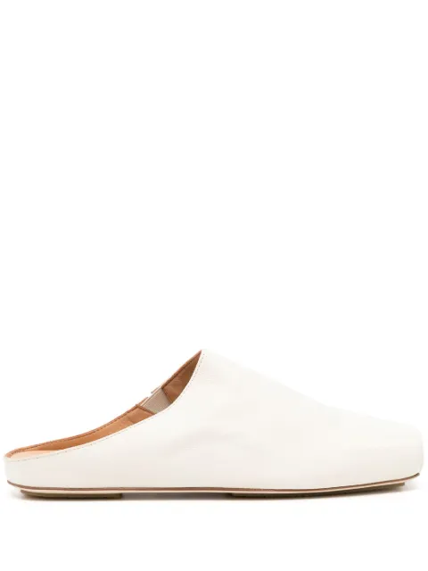 Uma Wang square-toe leather slippers White US9092