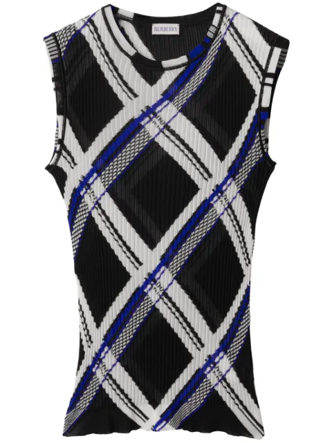 Burberry checked silk top Black 8087291