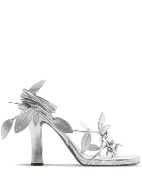 Burberry Ivy Flora 105mm leather sandals Silver 8086510