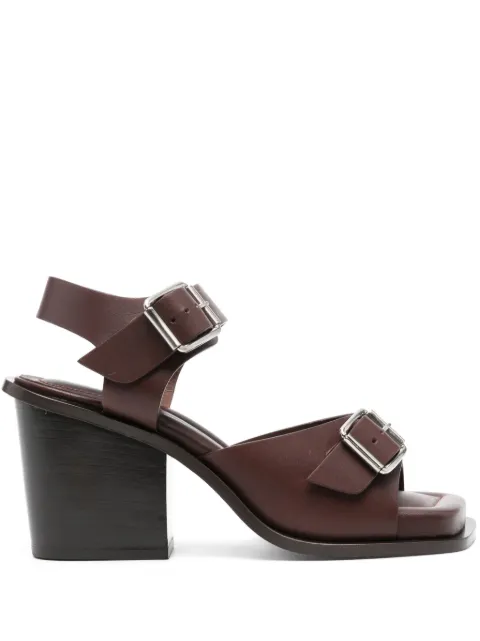 LEMAIRE 80mm leather sandals Brown FO0024LL196