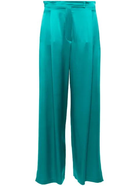 Max Mara side-slits silk palazzo pants Green 2411131034600