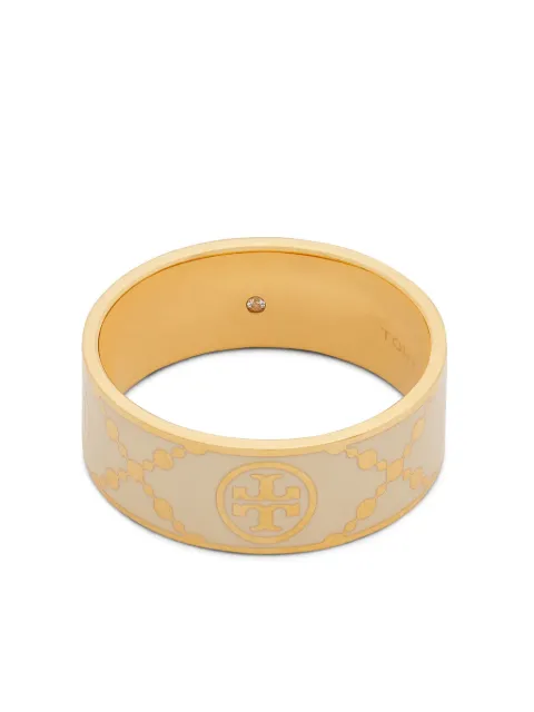 Tory Burch Double T enamel-detail ring Gold 157423