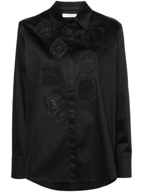 Viktor & Rolf crochet-detail long-sleeve shirt Black TS0402199124