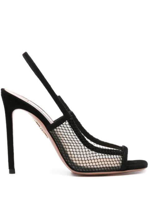 Aquazzura mesh-panelling suede sandals Black FBLHIGS0MSU000