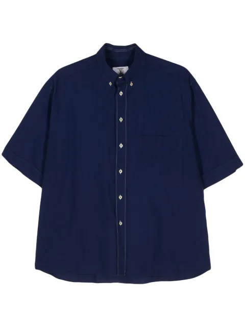 Valentino Garavani Pre-Owned 2000s VLogo-embroidery shirt Blue VAL250YZ