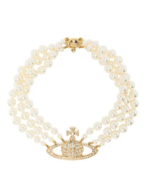 Vivienne Westwood Bas Relief three-row choker necklace Neutrals 6303000702R117CN