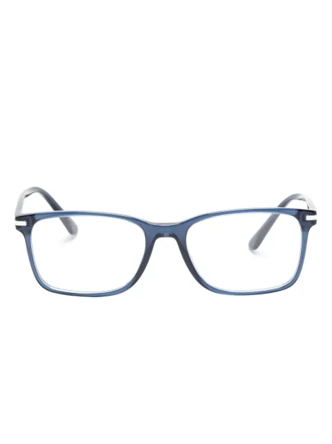 Prada Eyewear translucent rectangle-frame glasses Blue PR14WV