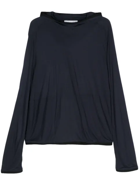 RANRA fine-knit hoodie Blue AMSS24TT03633302