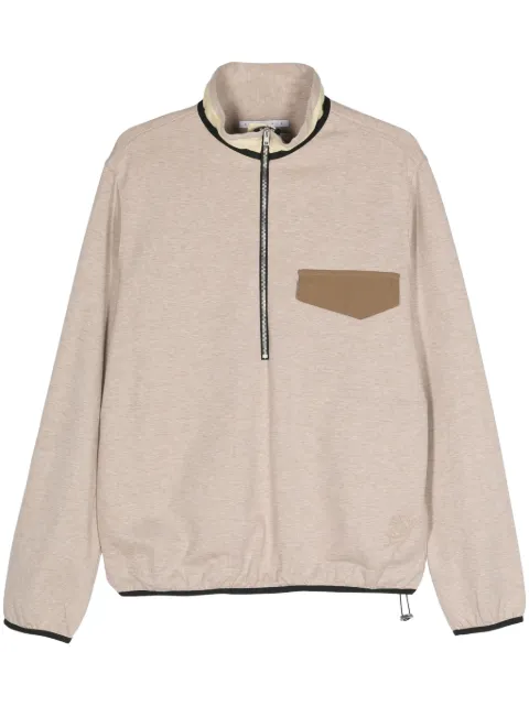 RANRA mélange half-zip sweatshirt Neutrals AMSS24ST04647269
