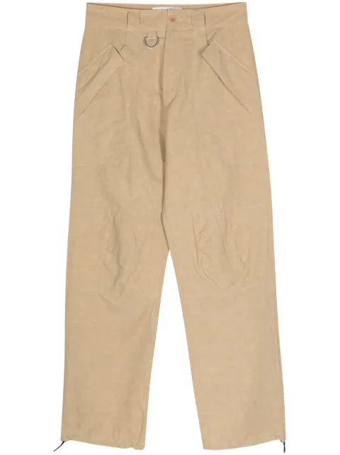 RANRA slub-texture straight trousers Neutrals AMSS24PA13639269