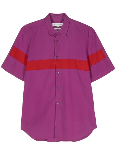 Comme Des Garçons Pre-Owned 2000s panelled cotton shirt Purple CODE350YR