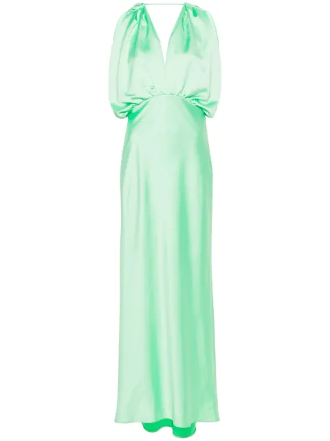 PINKO Dolcetto satin dress Green 102856Z345T38