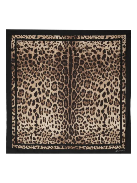 Dolce & Gabbana leopard-print silk scarf Brown FN090RGDCF5HN13M