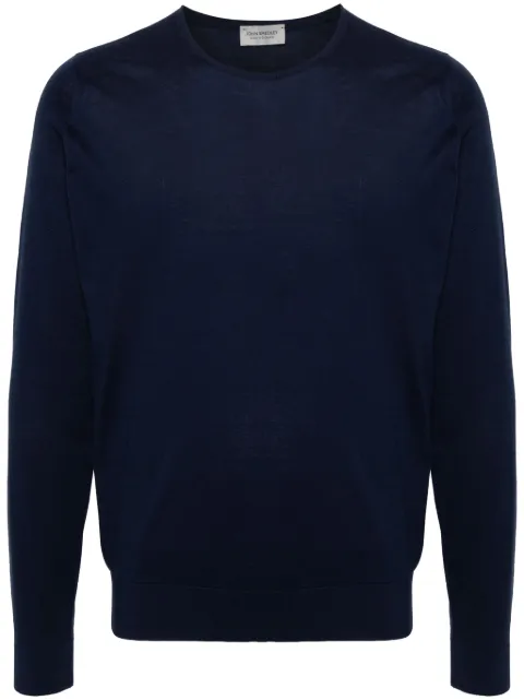 John Smedley fine-knit cotton jumper Blue HATFIELD