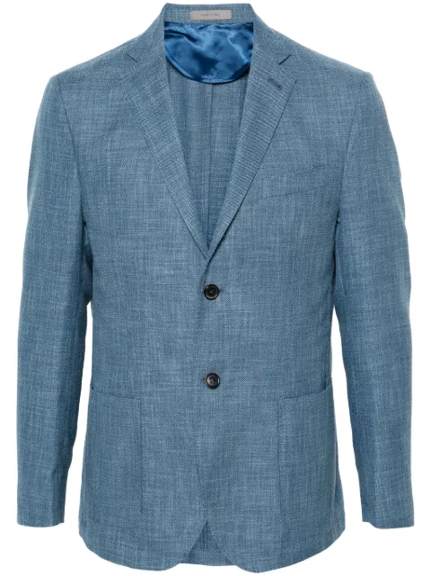 Corneliani mélange single-breasted blazer Blue 93XY739316214004