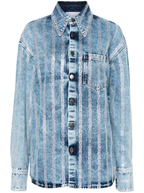 Giuseppe Di Morabito crystal-embellished denim shirt Blue 02PSDN032W5PC