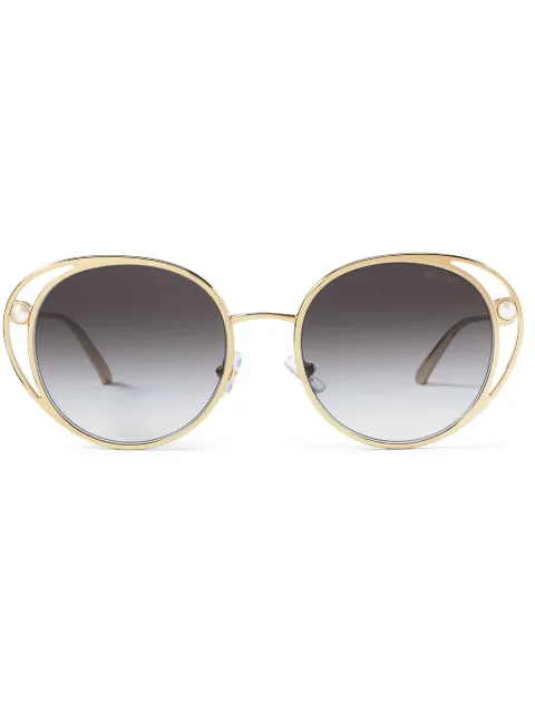 Jimmy Choo Eyewear Angela round-frame sunglasses Gold ANGELA0JC4003HBE3006