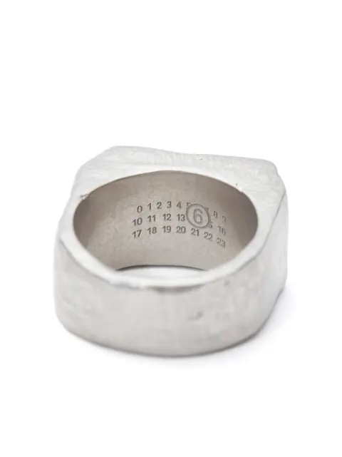 MM6 Maison Margiela Geometric numbers-motif ring Silver SM7UQ0051P6625