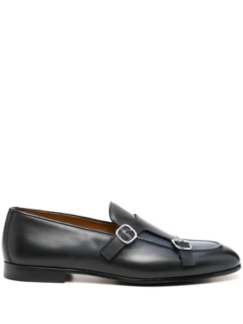 Doucal's double-buckle leather loafers Blue DU3160PANNUF159NB28