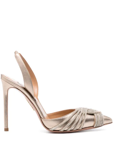 Aquazzura Gatsby 105mm slingback pumps Neutrals GASHIGL1WNALCO