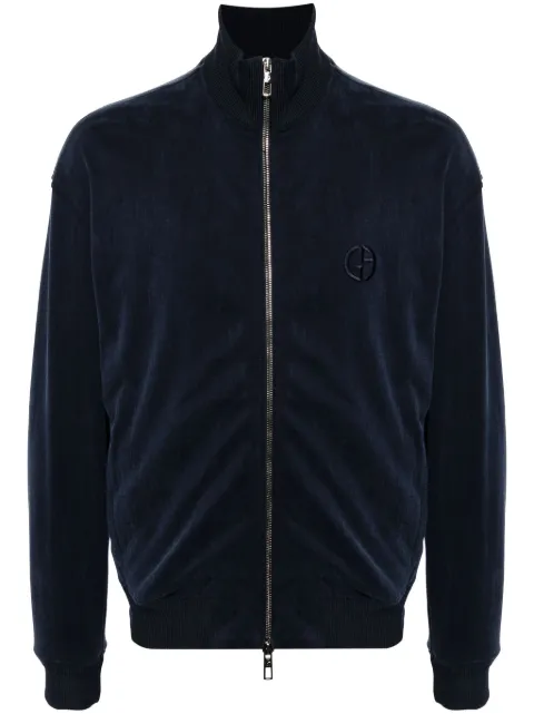 Giorgio Armani logo-embroidered track jacket Blue 3DSB52SJNQZ