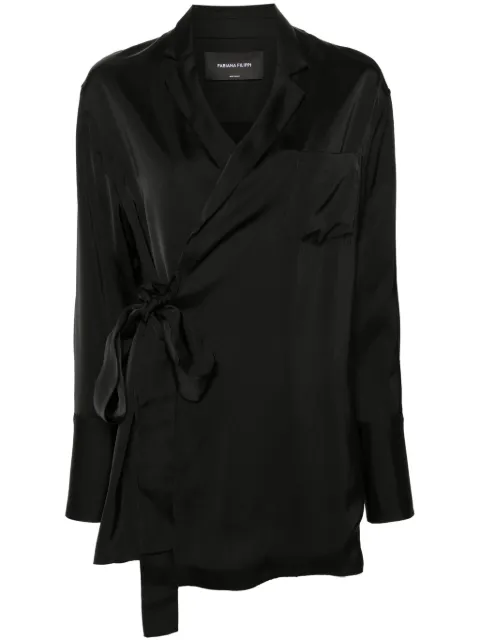 Fabiana Filippi open-front satin blazer Black GCD274F543D6230000